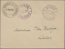 GA Albanien - Ganzsachen: 1913. ELBASAN Local Issue: Cover (144x109 Mm) With Official Seal, But Without - Albanië