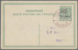 GA Albanien - Ganzsachen: 1914, "7.Mars" Handstamp On Complete Double Cards 5q. + 5q. Green And On 10q. - Albania