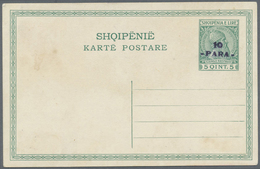 GA Albanien - Ganzsachen: 1914, 10 PARA On 5q. Green, Stationery Card, Unused, Few Small Stains. - Albanien