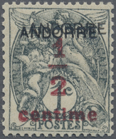 ** Andorra - Französische Post: 1931. Double Surcharge, Signé Calves: 1/2 Sur 1c Blanc. (Maury 1h) - Sonstige & Ohne Zuordnung