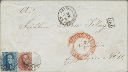 Br Belgien: 1862, Grand Medaillon 40 C (very Small Cut) And 20 C (cut At Top) Sent From "BRUXELLES 6.11 - Altri & Non Classificati