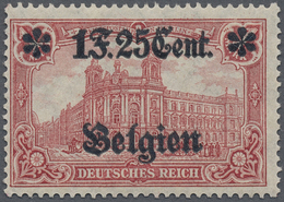 * Belgien: 1916 German Occupation Of Belgium: EXTREMELY RARE VARIETY DOUBLE SURCHARGE "1F.25CENT / BEL - Other & Unclassified