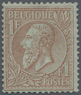 * Belgien: 1884, King Leopold II. 1 Fr. Brown-red / Greenish Unused, Rare Stamp, Michel € 900, - (COB - Sonstige & Ohne Zuordnung