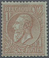 * Belgien: 1884, King Leopold II. 1 Fr. Brown-red / Greenish Unused, Rare Stamp, Michel € 900, - (COB - Autres & Non Classés