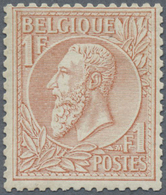 * Belgien: 1884, King Leopold II. 1 Fr. Brown-red / Greenish Unused, Rare Stamp, Michel € 900, - (COB - Altri & Non Classificati