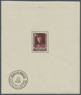 ** Belgien: 1931, Brussels Philatelic Exhibition, Souvenir Sheet, Unmounted Mint With Postmark At Lower - Other & Unclassified