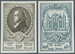 (*) Belgien: 1952, World Postal Congress Brussels, Imperforate Original Pieces, Unused Without Gum, Luxu - Altri & Non Classificati