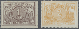 * Belgien - Eisenbahnpaketmarken: 1882/1894, 1 Fr. Brown Lilac And 2 Fr. Yellow Numerals Unused With O - Bagagli [BA]