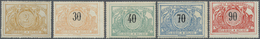 * Belgien - Eisenbahnpaketmarken: 1895/1902, Number Drawing Complete Set With 13 Values, Unused With H - Bagages [BA]