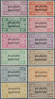 * Belgien - Eisenbahnpaketmarken: 1923/1931, 0,10 Fr. - 50 Fr. Railway Package Stamps With Overprint " - Bagages [BA]