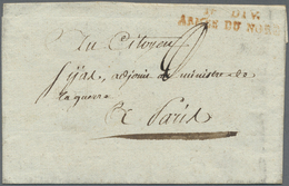 Br Belgien - Französische Armeepost: 1794, "1 RE DIV. ARMÉE DU NORD", Double Line In Red On Folded Cove - Sonstige & Ohne Zuordnung