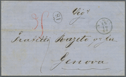 Br Bulgarien: 1868, Lettersheet With Complete Message From Varna To Genova, Bearing Clear Strike Of Thi - Storia Postale