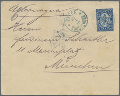 Br Bulgarien: 1882, 25 St. Blue On Cover Tied By "ROUSTCHOUK 22/1/89" Cds., Addressed To Munich With Ar - Storia Postale