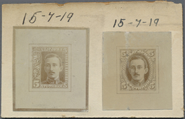 (*) Bulgarien: 1919, Boris Anniversary, Two Unadopted Photographic Essays From Printers Archive Mounted - Storia Postale