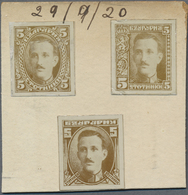 (*) Bulgarien: 1920, Boris Anniversary, Three Unadopted Photographic Essays From Printers Archive Mounte - Covers & Documents