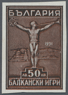 * Bulgarien: 1931, 50 L. Brown "Balkan Games" Mint With Original Gum Imperforated Issue. - Storia Postale