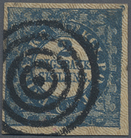 O Dänemark: 1851, 2 S. Blue, Fist Printing (Ferslew), Good To Wide Margins All Around, Cancelled With - Brieven En Documenten