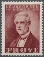 ** Dänemark: 1952, J.C. Jacobsen, Brownish Red, Mnh. Proof, Printed At Goebel In Darmstadt, Photo Attes - Brieven En Documenten