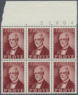 ** Dänemark: 1952, J.C. Jacobsen, Brownish Red, Mnh. Proof, Block Of Six, Printed At Goebel In Darmstad - Briefe U. Dokumente