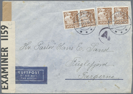 Br Dänemark - Färöer: 1942, Airmail Letter From SILKEBORG, Denmark With German Censor "Ab" Sent To Fugl - Isole Faroer