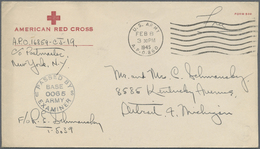 Br Dänemark - Färöer: 1945, US Fieldpost In Reykjavik, Red Cross Cover With Sender Address "...APO 1685 - Färöer Inseln
