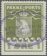 O Dänemark - Grönländisches Handelskontor: 1915, 1 Ore Greenolive, Imperforated At Bottom, Violet Canc - Autres & Non Classés