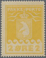 ** Dänemark - Grönländisches Handelskontor: 1915, Parcel-Stamp 2 Öre Yellow On Greyish Paper, All Sides - Other & Unclassified