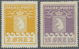 * Dänemark - Grönländisches Handelskontor: 1915, Paketmarken 'Thiele II' 2 Öre Gelb Und 15 Öre Violett - Autres & Non Classés