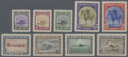 ** Dänemark - Grönland: 1945. Two Complete Sets: Definitives Issue (9 Values) And Liberation Issue (9 V - Briefe U. Dokumente