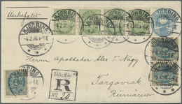 GA Dänemark - Ganzsachen: 1896, Superb Stationery Envelope 4 Ö Light-blue Uprated 3x 4 Ö Blue/grey, Per - Entiers Postaux