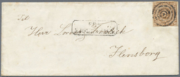 Br Dänemark - Stempel: 1856, Extremly Rare MUTE 5-RING CANCEL (stummer 5-Ring Stempel) On Small Cover. - Macchine Per Obliterare (EMA)