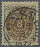 O Dänemark - Stempel: "TÖNSBERG 12.3.1873", Norwegian Cds. Clear On 8 Sk. Brown And Grey, Fine, Rare ( - Frankeermachines (EMA)