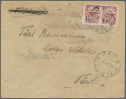 Br Estland: 1919/1922, Three Covers And One Souvenier Postcard With Local Postmaster Perforation Stamps - Estonia