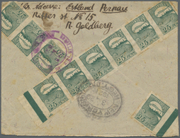 Br Estland: 1920-21 Three Registered Covers To Brooklyn, N.Y., U.S.A. Franked With 'Reval' Definitives, - Estland