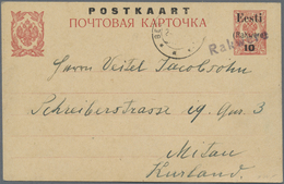 GA Estland - Lokalausgaben: Rakwere (Wesenberg): 1918, "Eesti (Rakwere) 10" In Type I On Stationery Car - Estonie