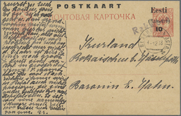 GA Estland - Lokalausgaben: Rakwere (Wesenberg): 1918, "Eesti (Rakwere) 10" In Type I On Stationery Car - Estland