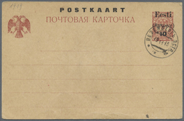 GA Estland - Lokalausgaben: Rakwere (Wesenberg): 1918, Local Stationery Card With Overprinted Value "10 - Estonie