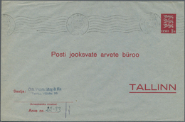 GA Estland - Ganzsachen: 1940, 5s. Red, Stationey Envelope Used "TARTU 8 VIII 1940". Mi. 220,- €. - Estonia