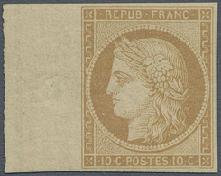 ** Frankreich: 1862, 10 C Light Yellow Brown, Reprint For Sir Rowland Hill, Single Stamp From The Left - Used Stamps