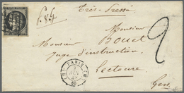 Br Frankreich: 1849, 20c. Black, Fresh Colour, Full To Large Margins With Parts Of Upper Adjoining Stam - Gebruikt