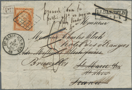 Brfst Frankreich: 1849, Ceres 40 C Rotorange "Rep. Franc." Mit Rautenstempel Und Neben-K2 "ST.MARIE-AUX-MI - Oblitérés