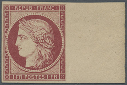 ** Frankreich: France, 1849, First Issue, 1f Pale Lake, 1862 RE-ISSUE. Superb Gem With Wide Margins And - Gebraucht