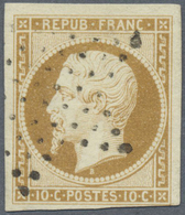 O Frankreich: 1852, 10 C. Yellow-brown, Good To Wide Margins All Around, Used With Star-cancel, Fine, - Gebraucht