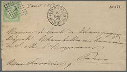 Br Frankreich: 1862, 5c. Green "Empire Nd", Single Franking On Local Lettersheet From Paris, Clearly Ob - Gebruikt