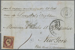 Br Frankreich: 1855, 80 C. Carmine "Empire Nd", Single Franking On Letter From Argentan Via Paris, Live - Oblitérés