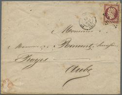 Br Frankreich: 1854, 1fr. Napoleon, Deep Colour, Close To Huge Margins With Parts Of Left Adjoining Sta - Oblitérés