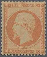 * Frankreich: 1862, 40 C. Napoleon Orange, Unused With Original Gum, In The Perforation At The Top Min - Gebruikt