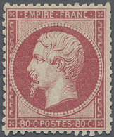 * Frankreich: 1862, 80 C. Napoleon Rose, Unused With Original Gum And Normal Perforation, Fine. (Yvert - Gebruikt