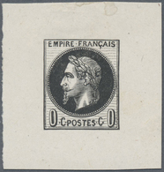 (*) Frankreich: 1862/1870, Empire Laure, Epreuve 0c. Black. Maury 390,- €. - Oblitérés