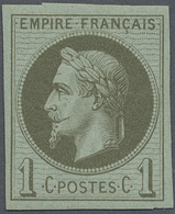 ** Frankreich: 1862, 1 C. Napoleon Greenish Bronze On Bluish, Mint Never Hinged Rothschild Issue, Certi - Gebruikt